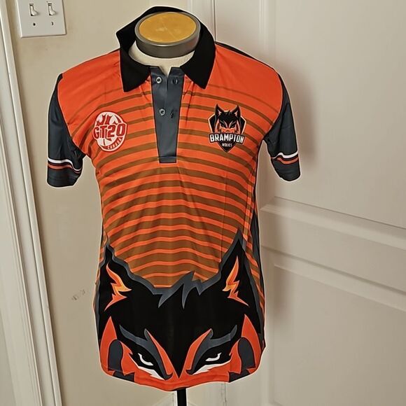 Yashi Sports Men's Brampton Wolves Jersey Orange/ Black Medium - Picture 2 of 16